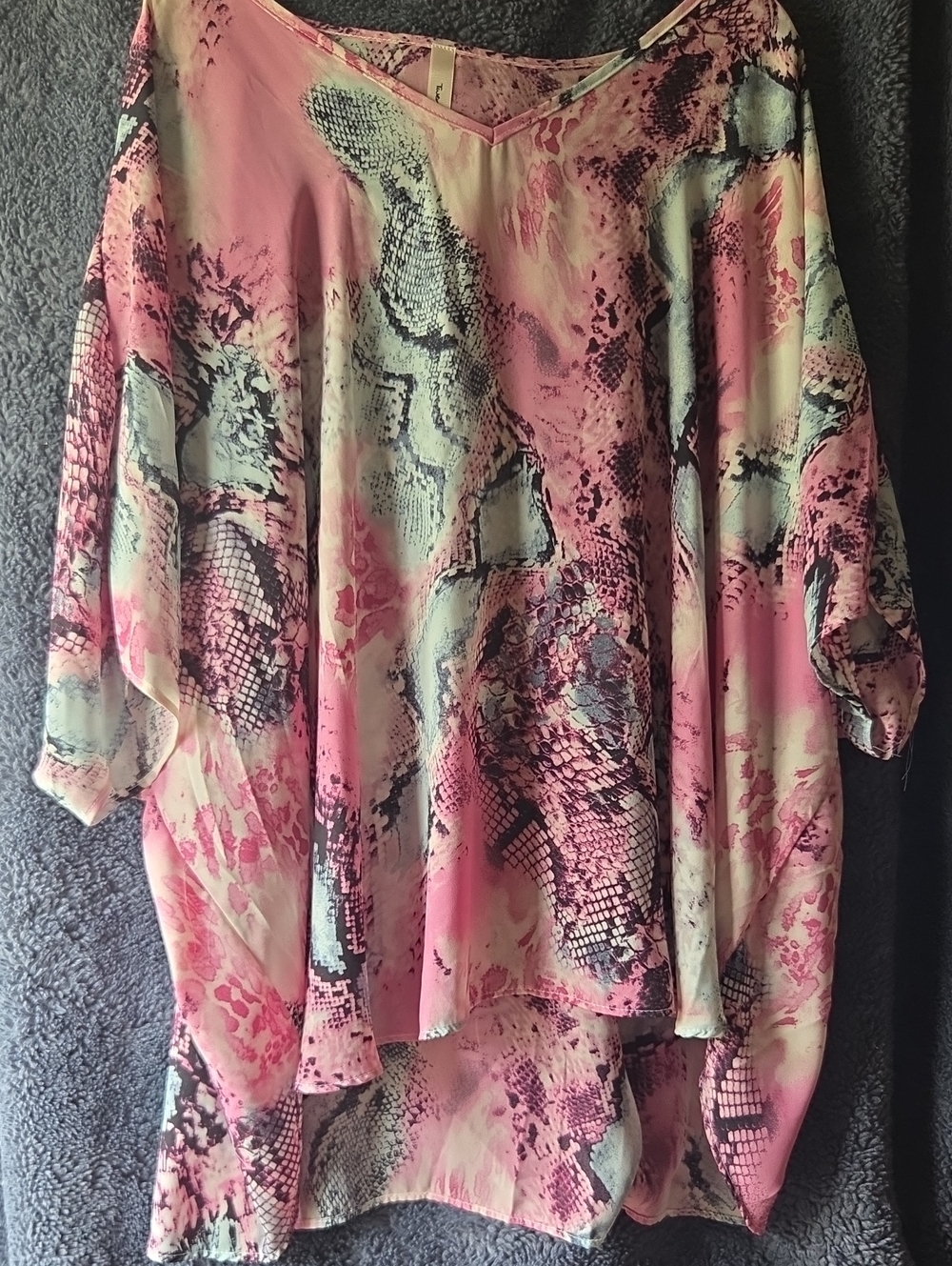 Twenty Pink and Cream Snake-Print Tunic